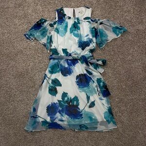 Calvin Klein Blue Cold Shoulder Dress Size: 6